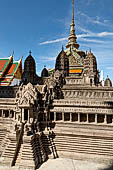 Bangkok Grand Palace, the Wat Phra Keow (temple of the Emerald Buddha), model of Angkor Wat on the northern side of the platform. 